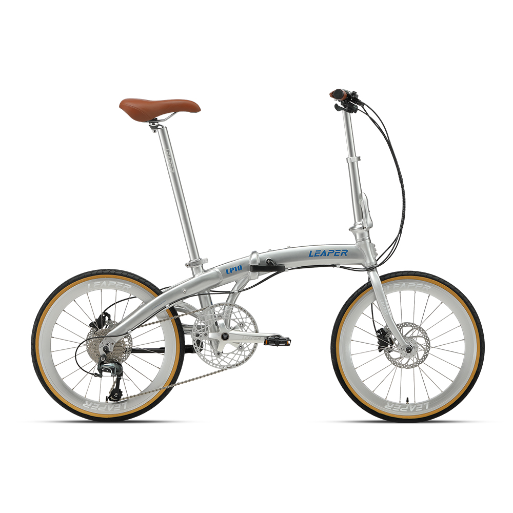 Commuting With Bike - Bicicletta Pieghevole in Pelle Marrone 451mm